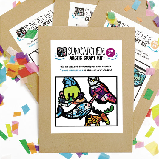 Arctic animal mess-free paper arts and crafts kit for kids.