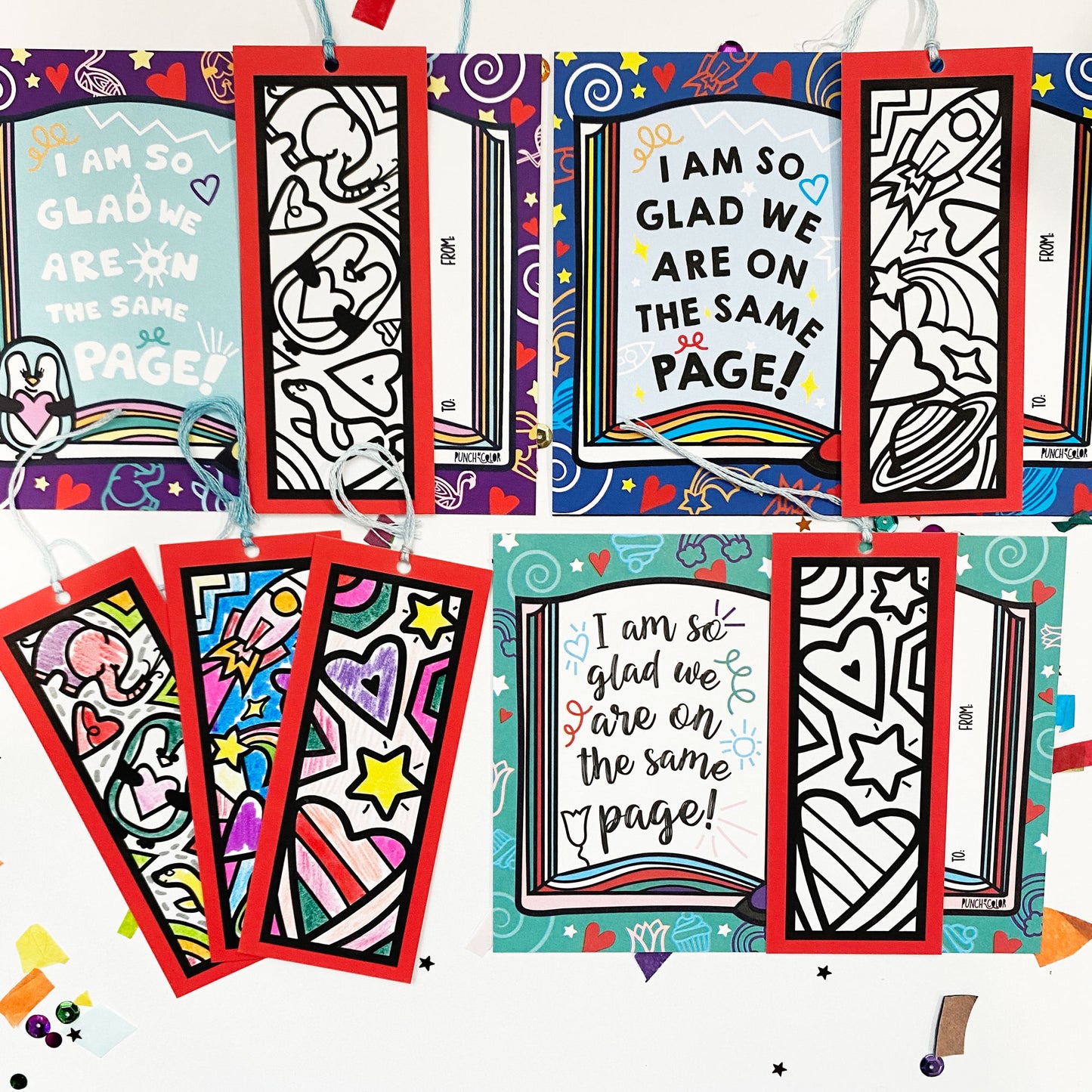 Bookmark Outer Space Valentine's Cards