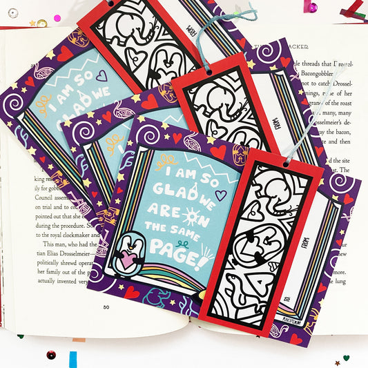 Animal bookmark valentines cards for kids.