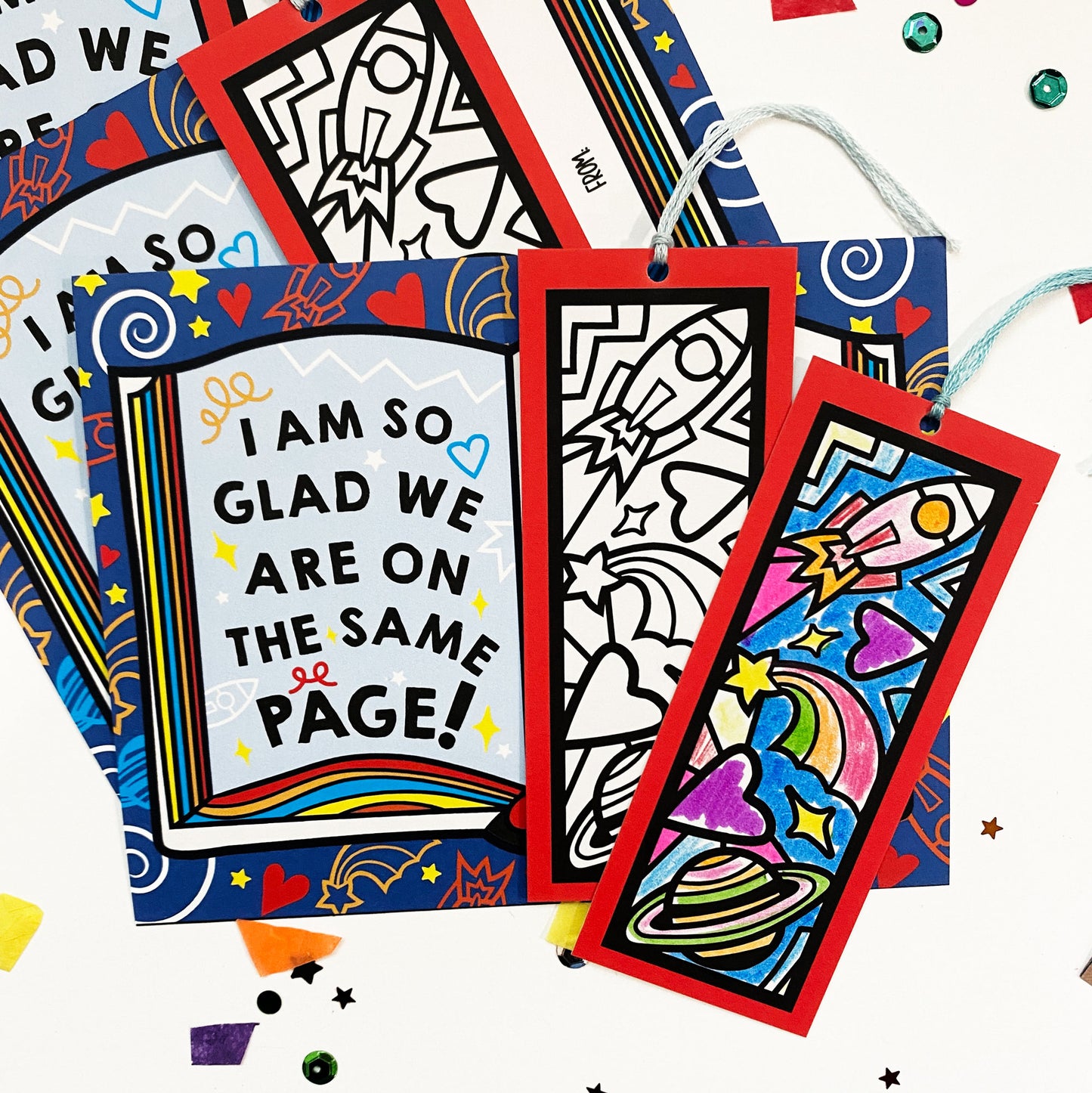 Bookmark Outer Space Valentine's Cards