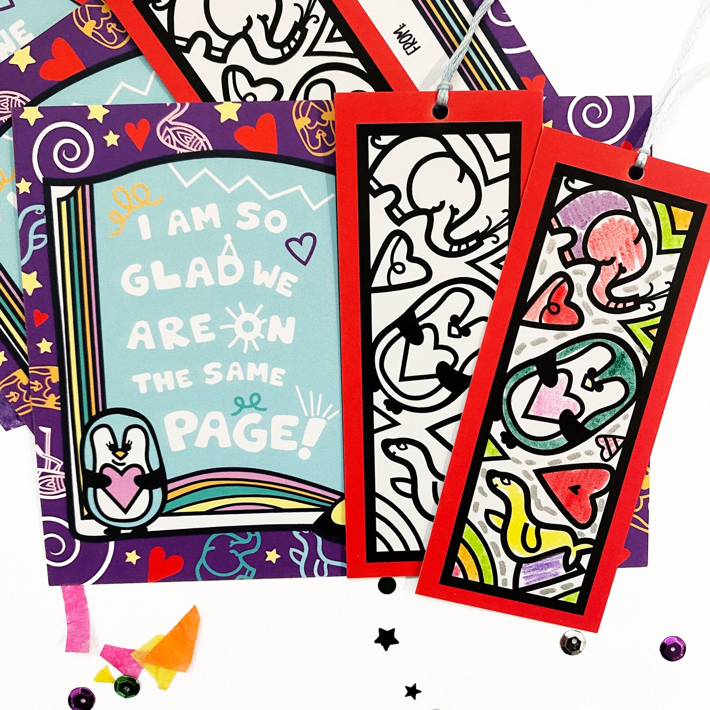 Bookmark Animal Valentine's Cards
