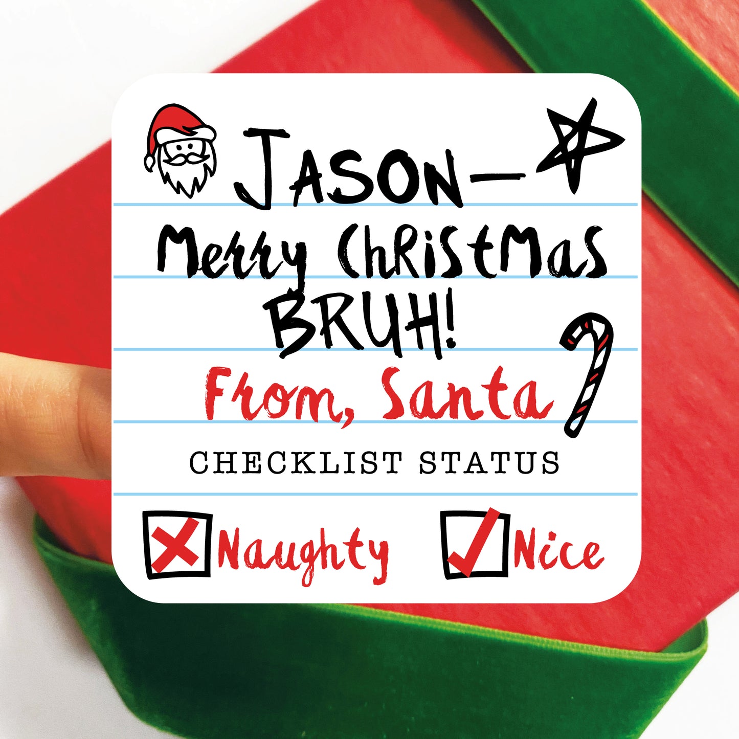 Bruh Merry Christmas Gift Labels - Notebook