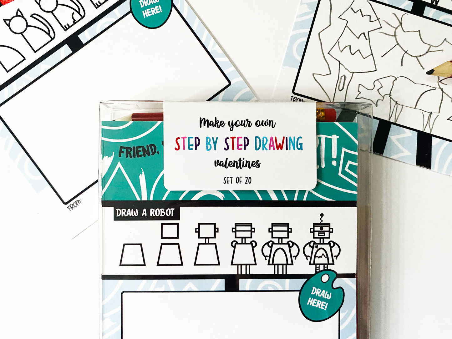 Step by Step Drawing Valentine's Cards