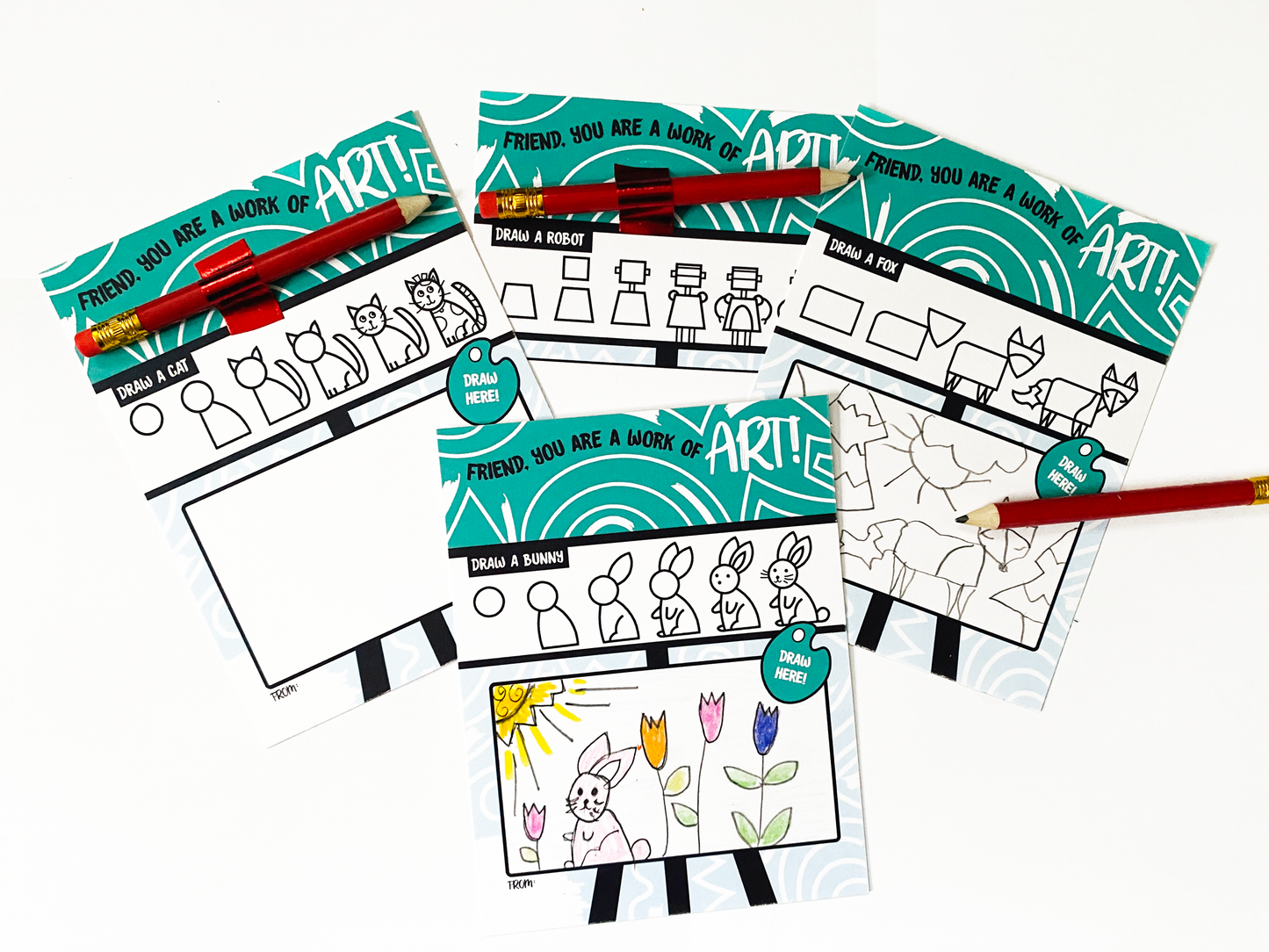 Step by Step Drawing Valentine's Cards