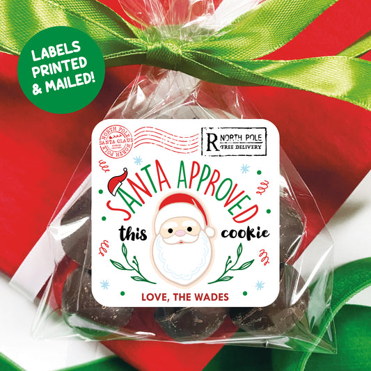 Personalized Christmas Cookie Labels - Santa