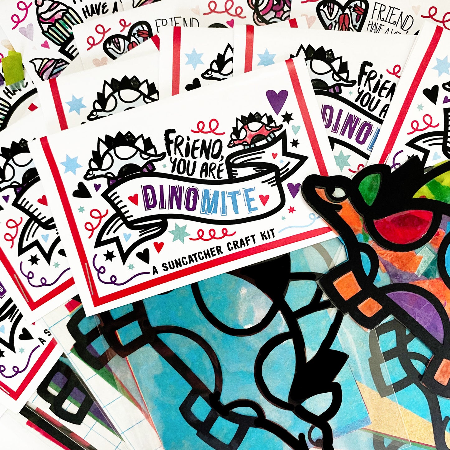 Dinosaur Dinomite Valentine's Day Suncatcher Kits