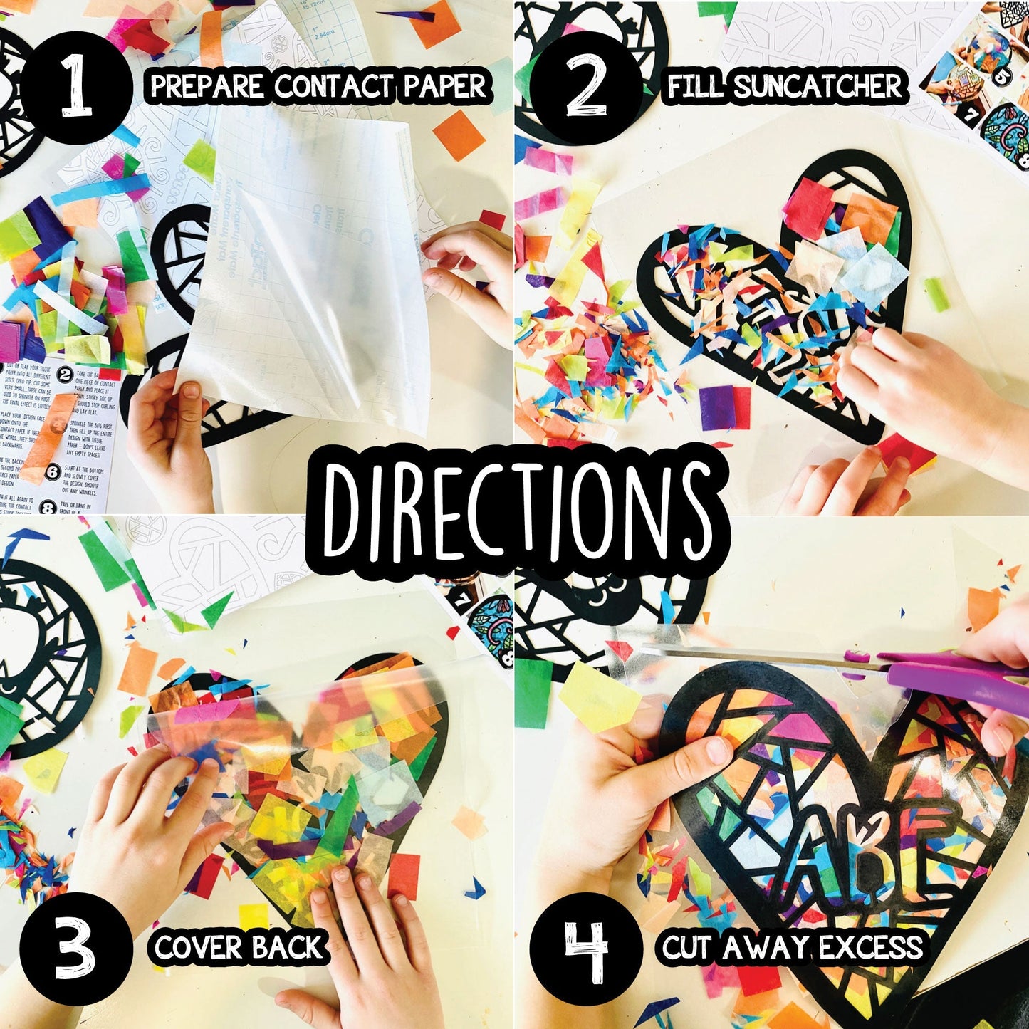 Fancy Hearts suncatcher craft kit