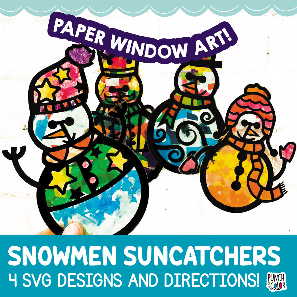 Snowmen Suncatchers SVG