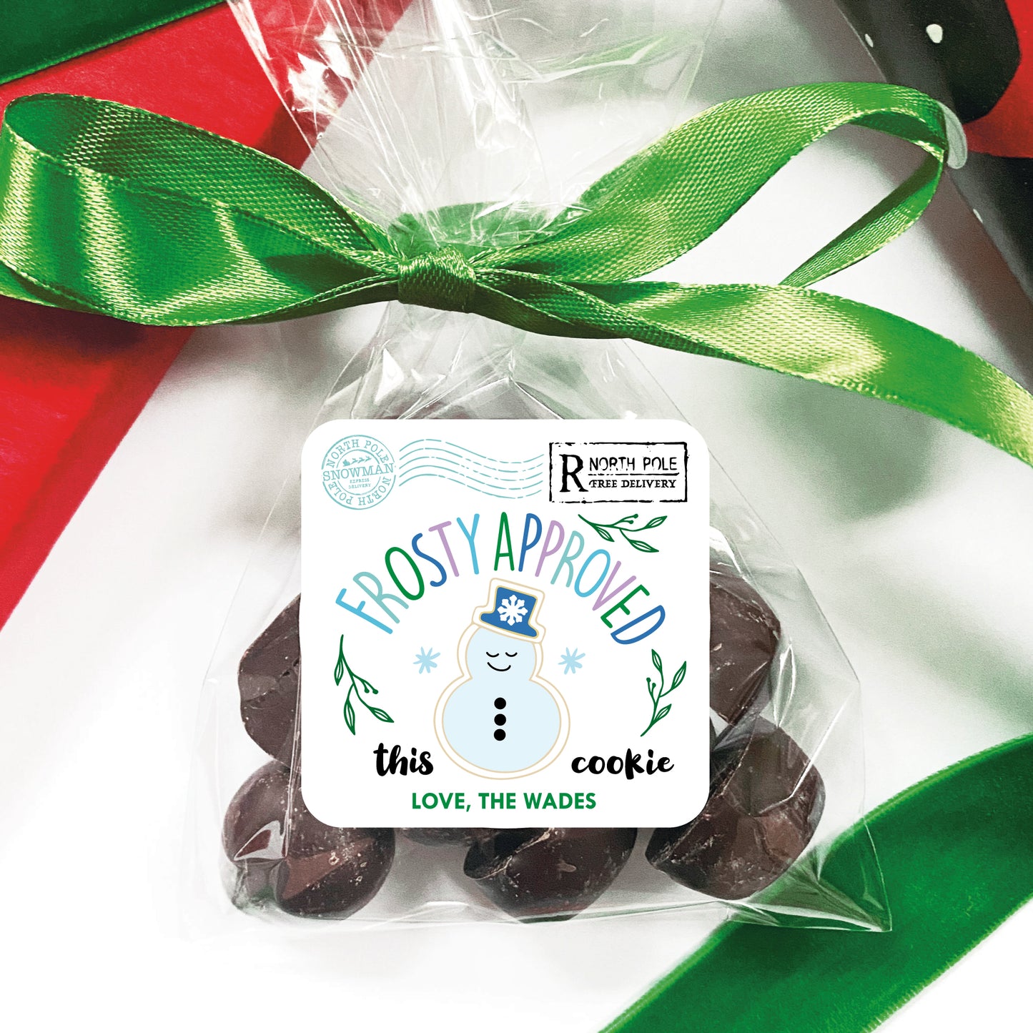 Personalized Christmas Cookie Labels - Snowman