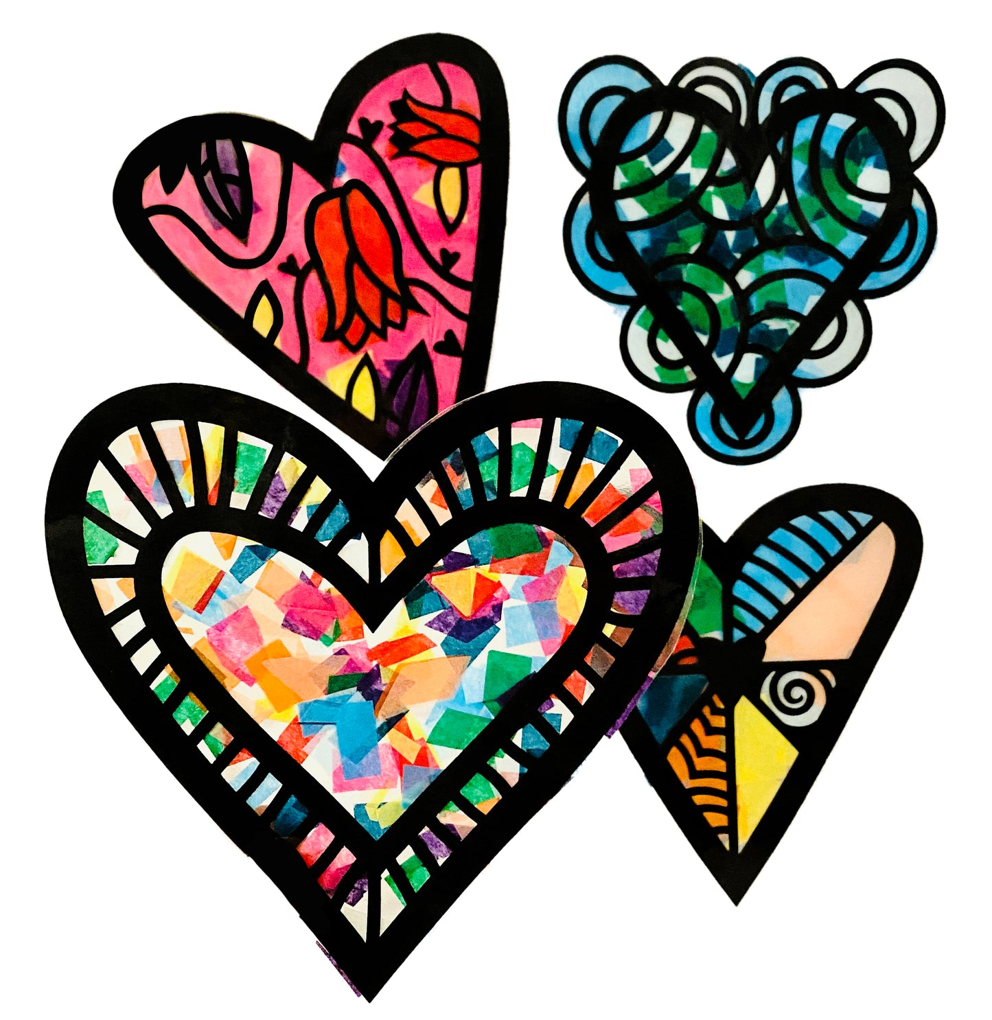 Fancy Hearts suncatcher craft kit