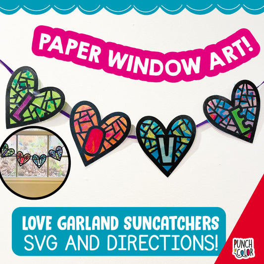 Love Garland Paper Craft for Kids Valentine's Day Party..