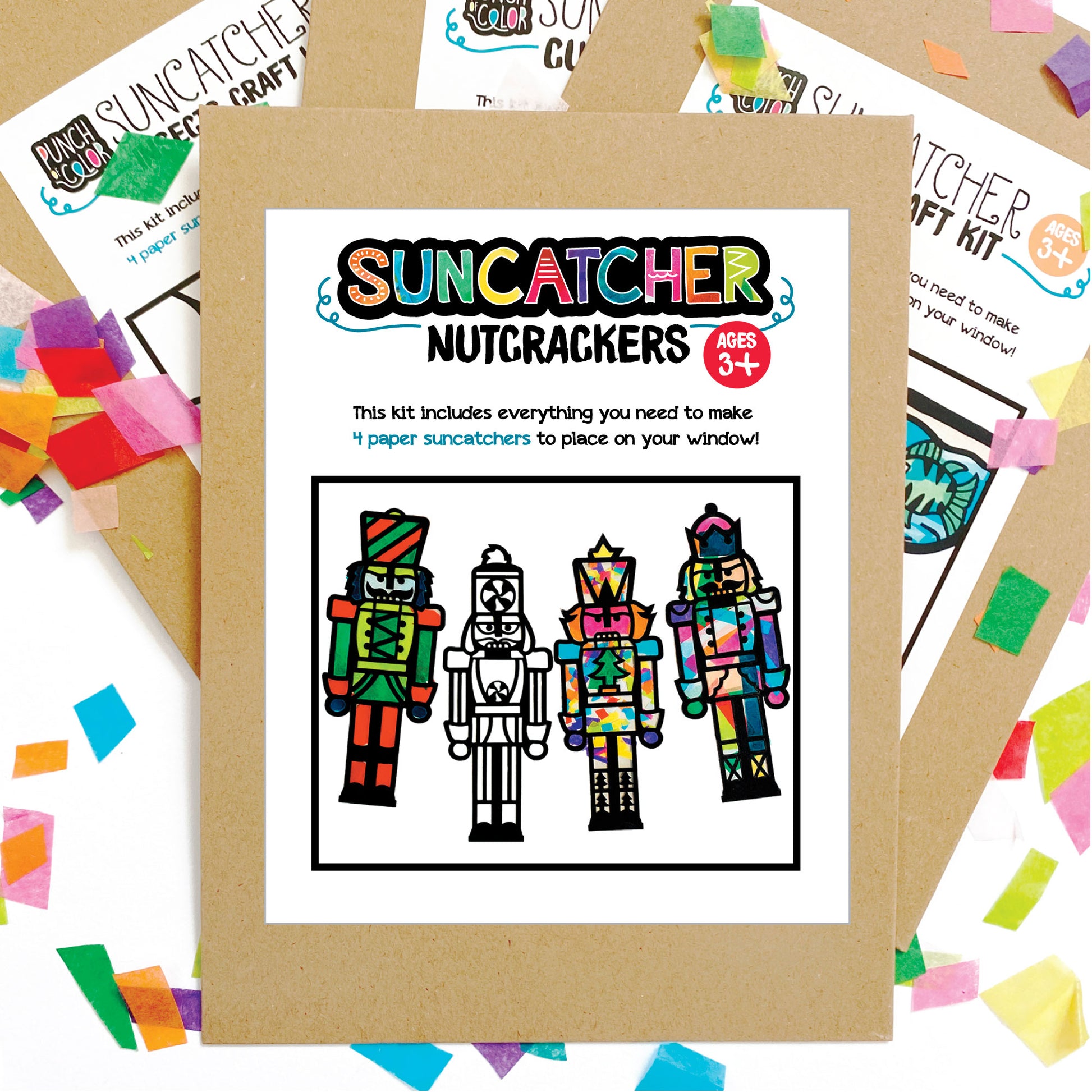 Paper nutcracker arts and crafts suncatcher activity for kids