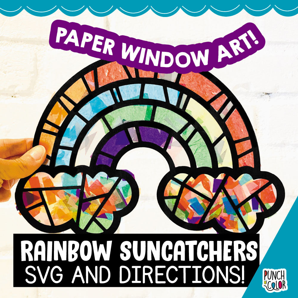 Easy rainbow suncatcher craft for St. Patricks Day.