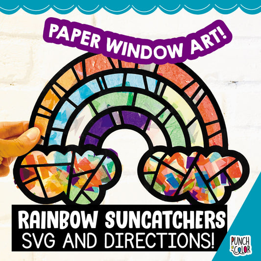 Easy rainbow suncatcher craft for St. Patricks Day.