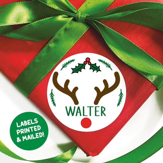 Personalized Reindeer Christmas Gift Labels