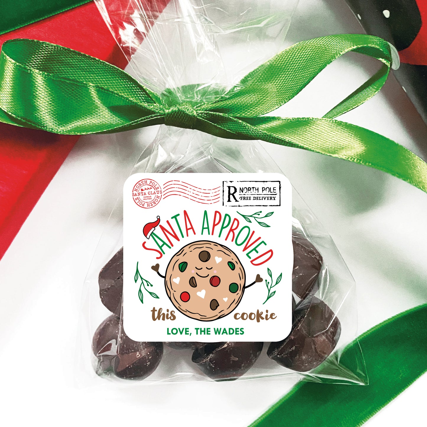 Personalized Christmas Cookie Labels - Chocolate Chip
