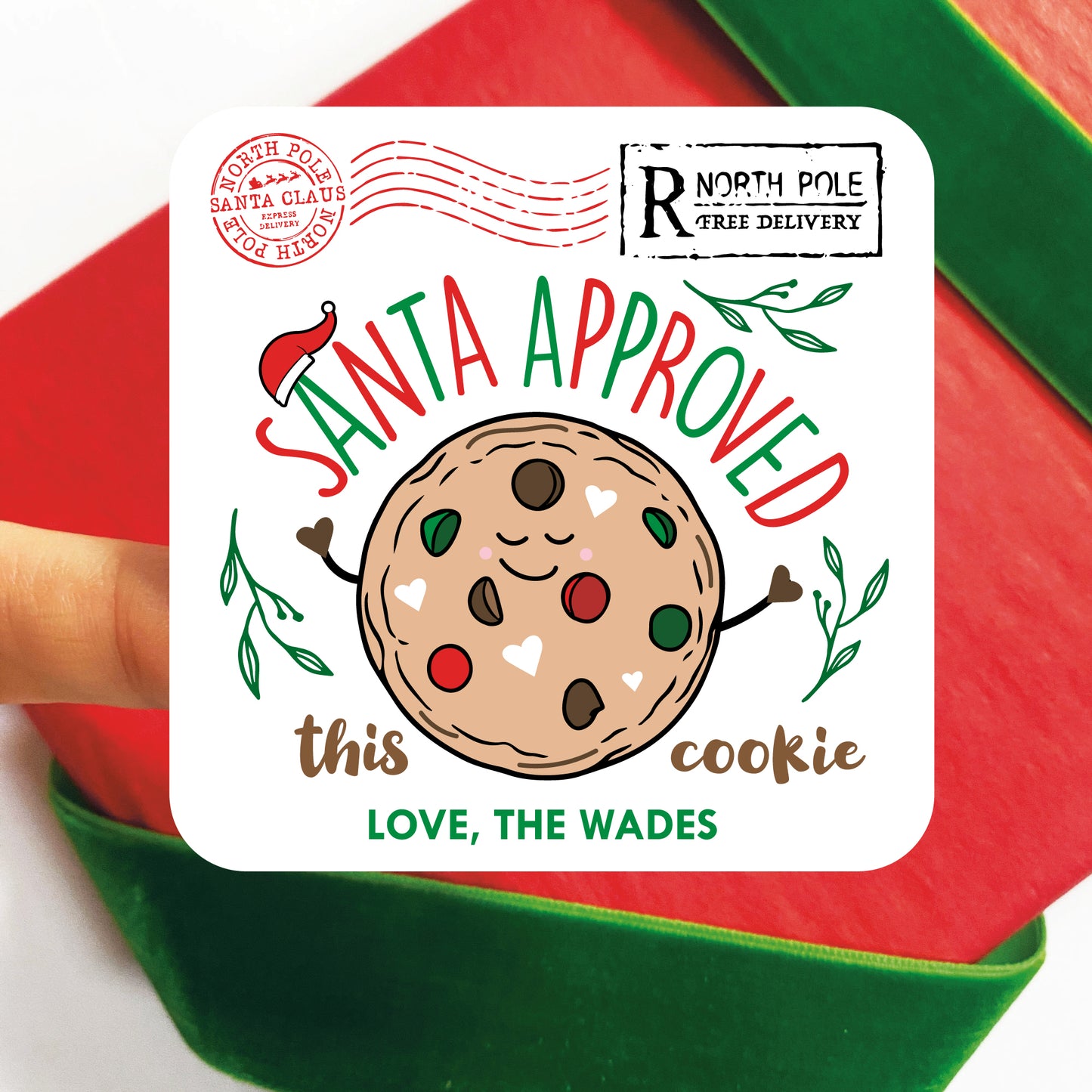 Personalized Christmas Cookie Labels - Chocolate Chip