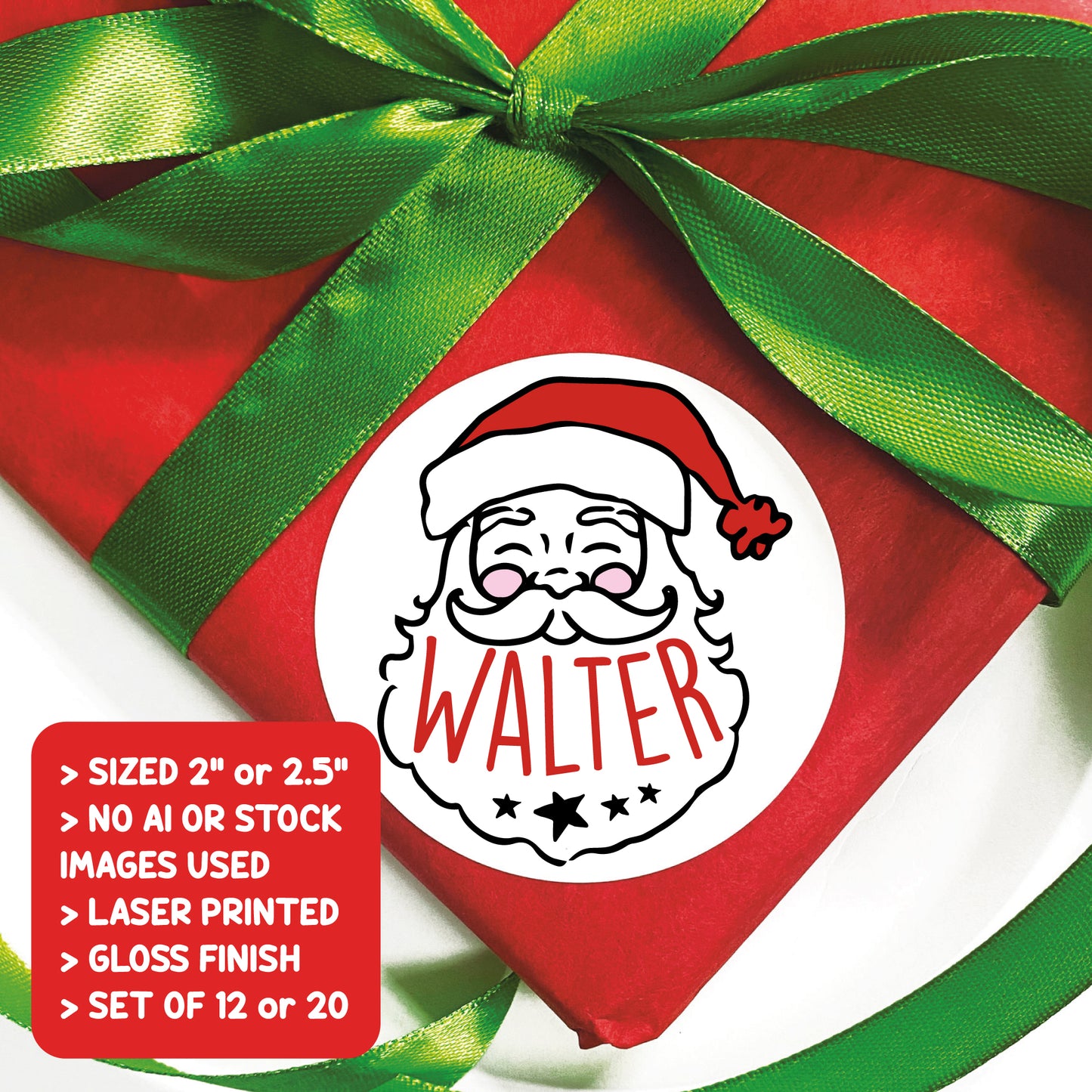Personalized Santa Claus Christmas Gift Labels