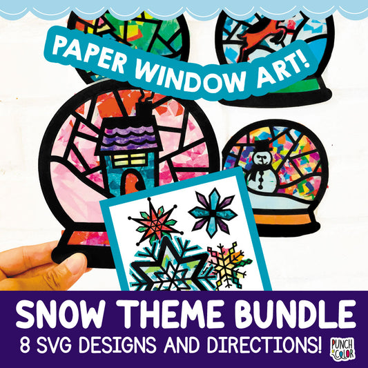 Snowglobe + Snowflakes Suncatcher SVG