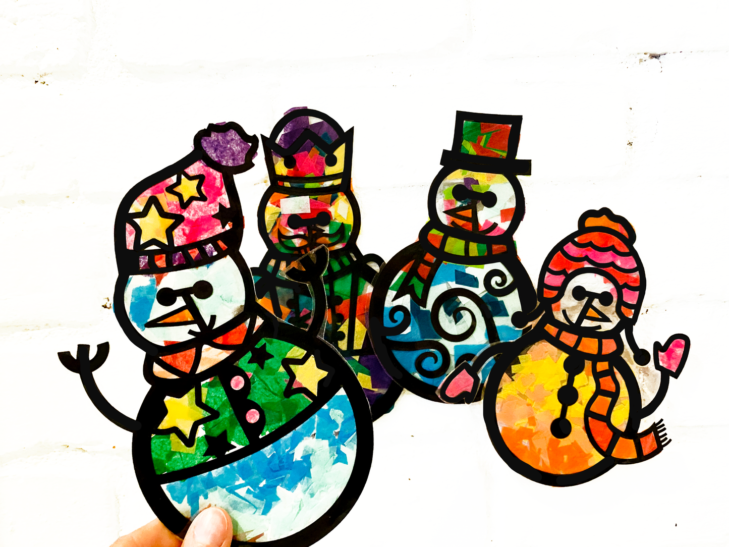 Snowmen Suncatchers SVG