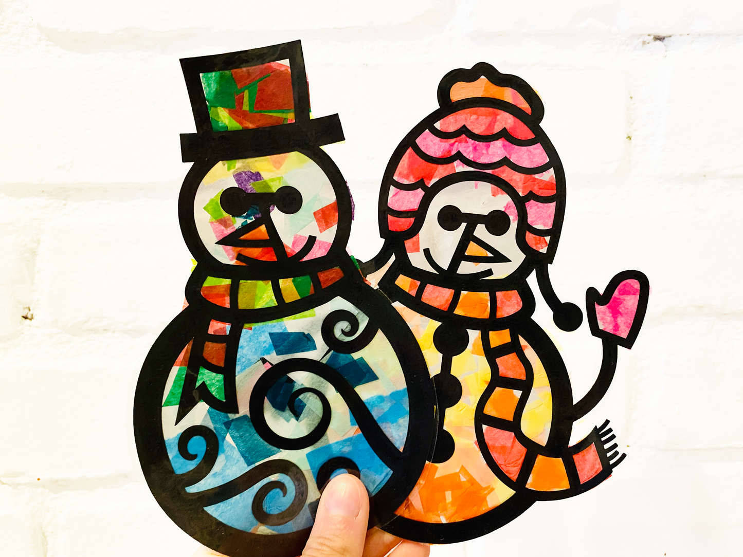 Snowmen Suncatchers SVG