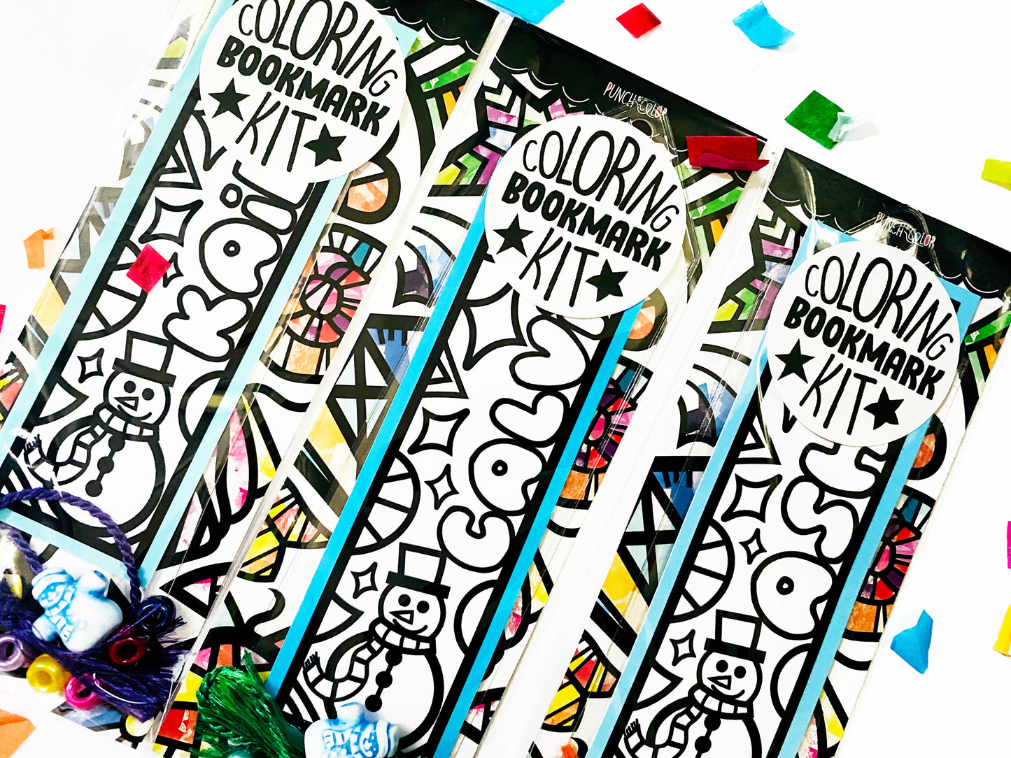 Snowman Coloring Bookmark Kit