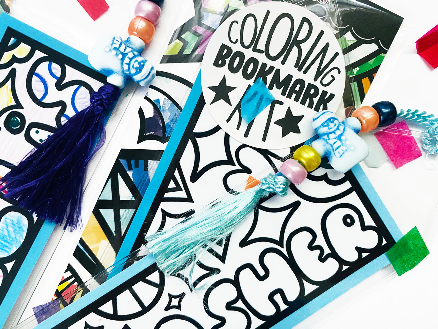 Snowman Coloring Bookmark Kit