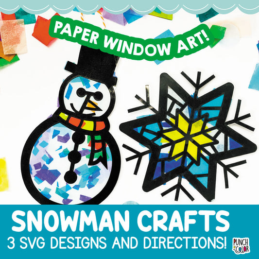 Snowman Snowflake Suncatcher SVG