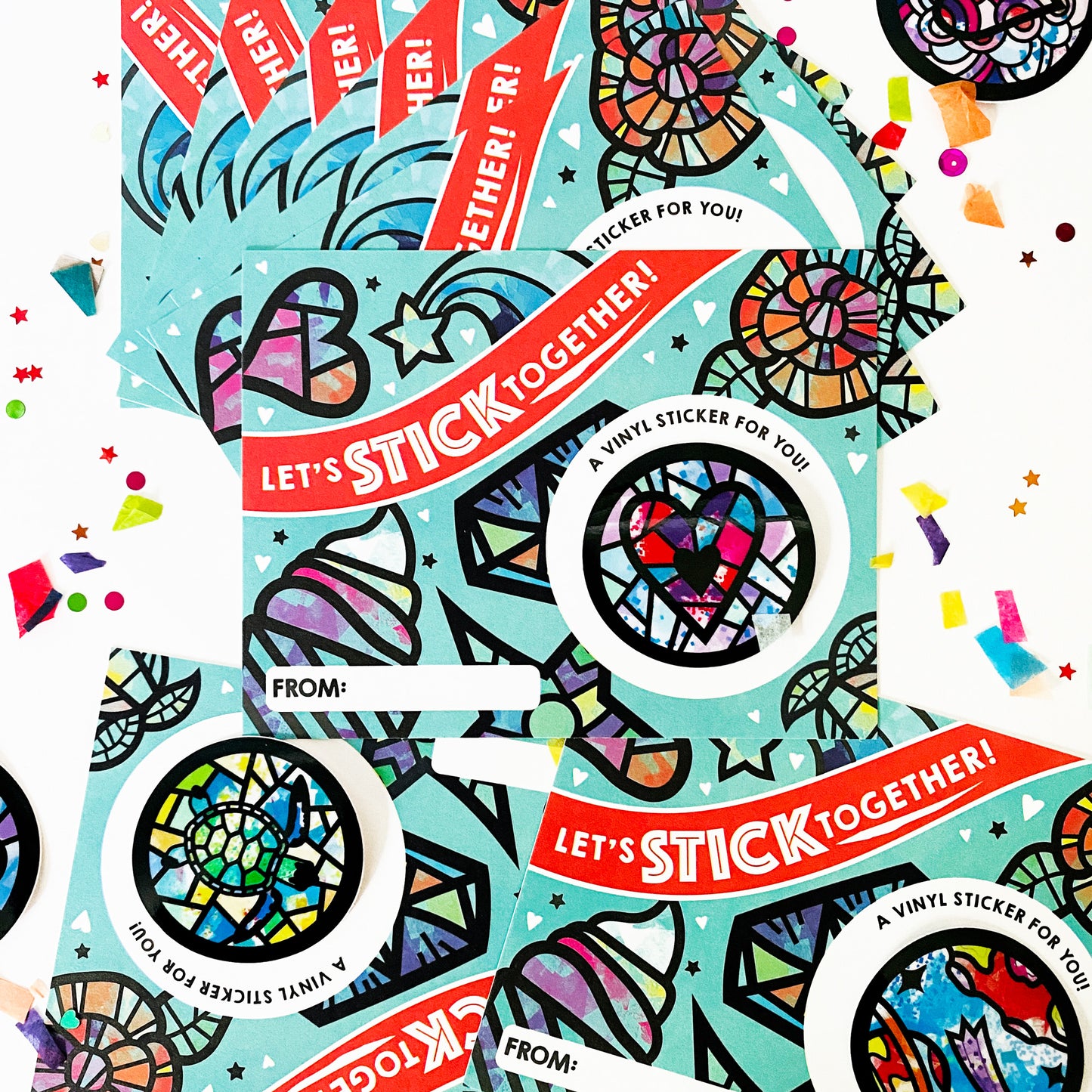 Sticker Valentine's Day Cards (set of 12)