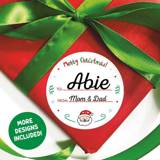Personalized Christmas Gift Labels - Merry Christmas