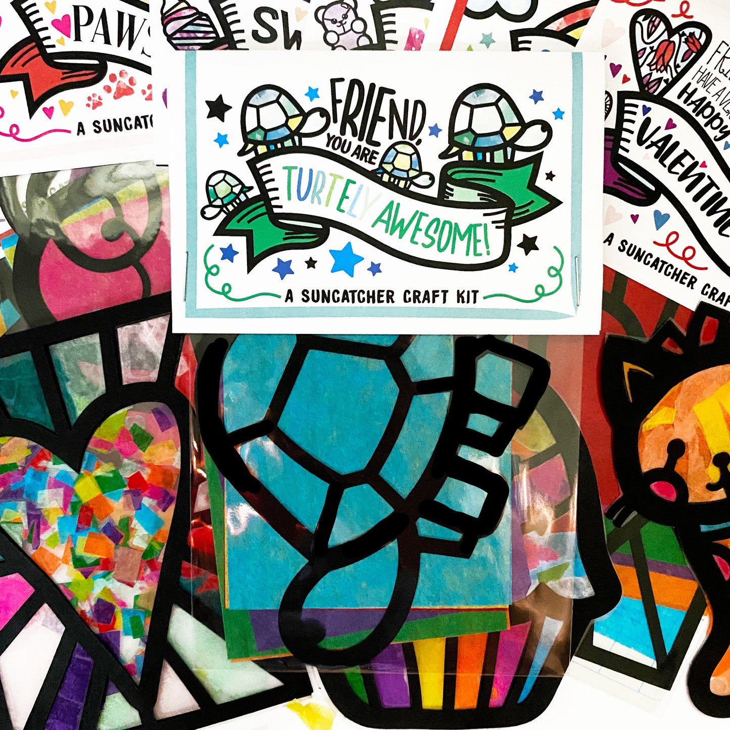 Turtley Awesome Valentine's Day Suncatcher Kits