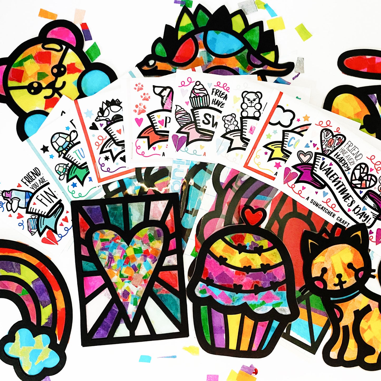 Cupcake Valentine's Day Suncatcher Kit