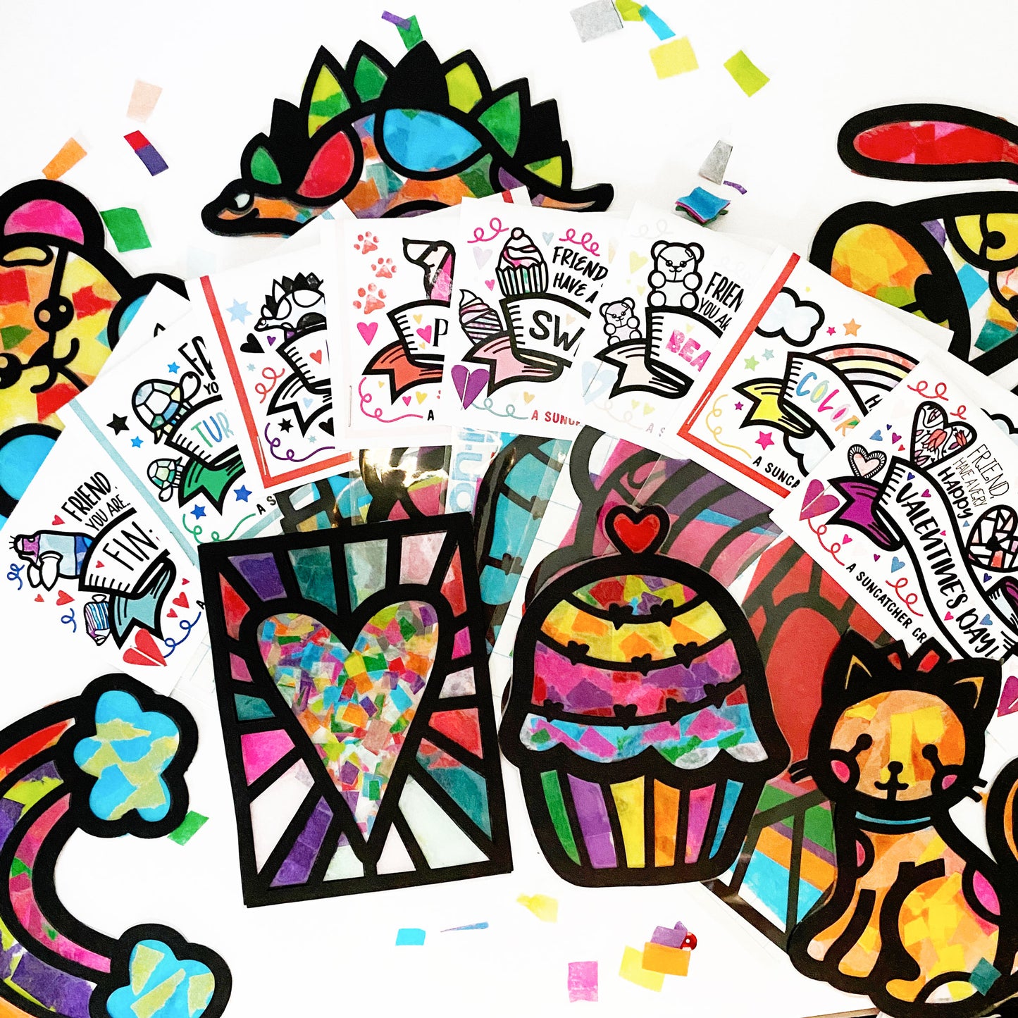 Rainbow Valentine's Day Suncatcher Kits