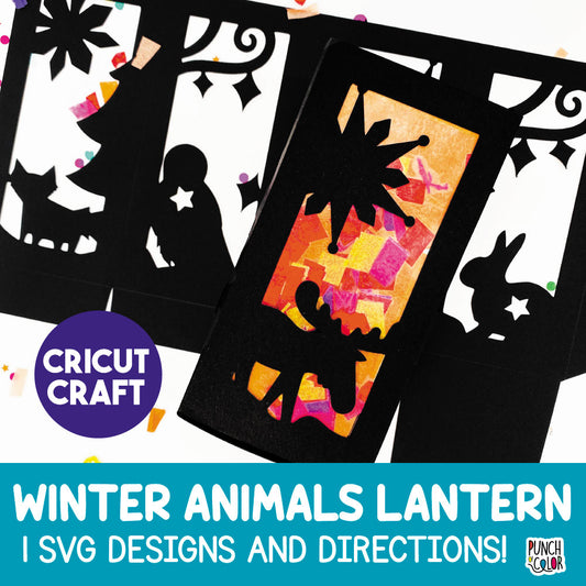 Winter Animals Lantern SVG