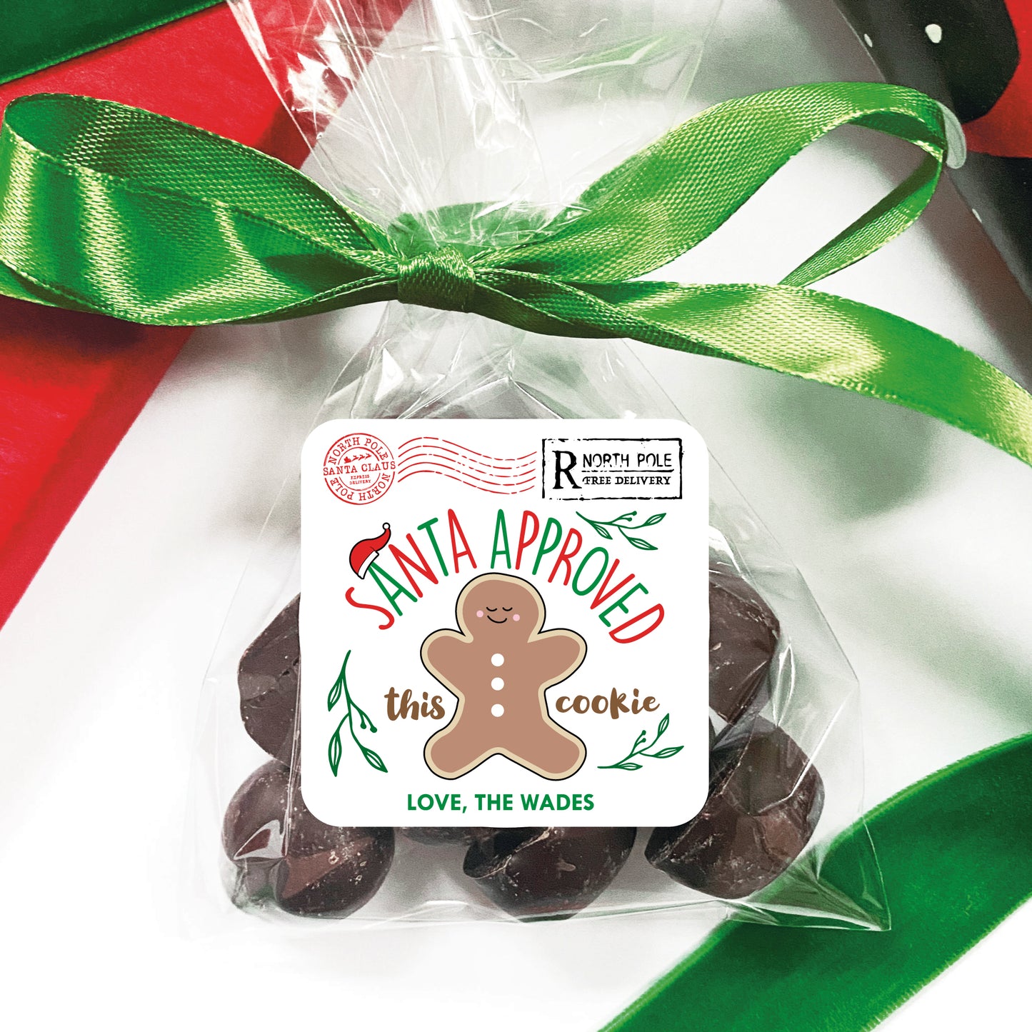 Personalized Christmas Cookie Labels - Gingerbread
