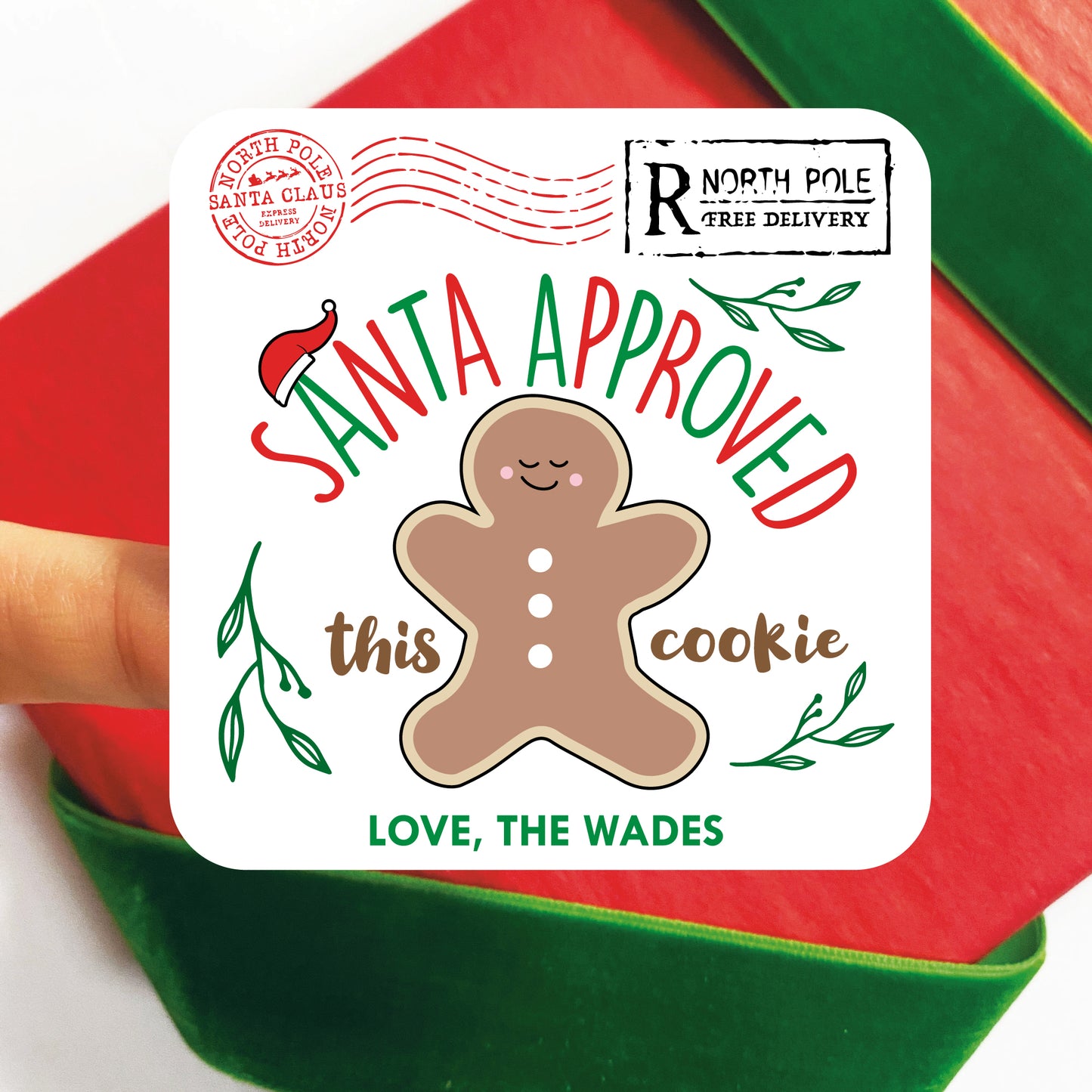 Personalized Christmas Cookie Labels - Gingerbread