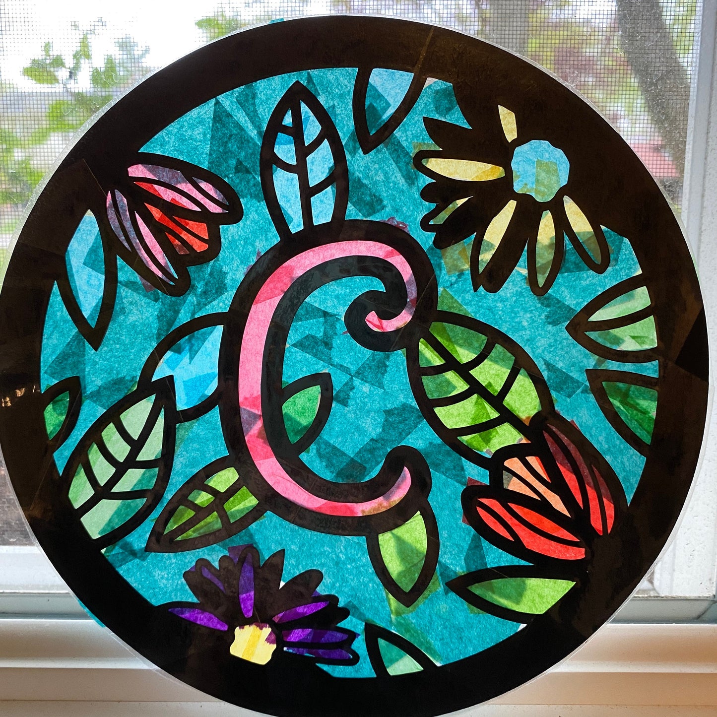 Flowers Monogram Suncatcher Kit