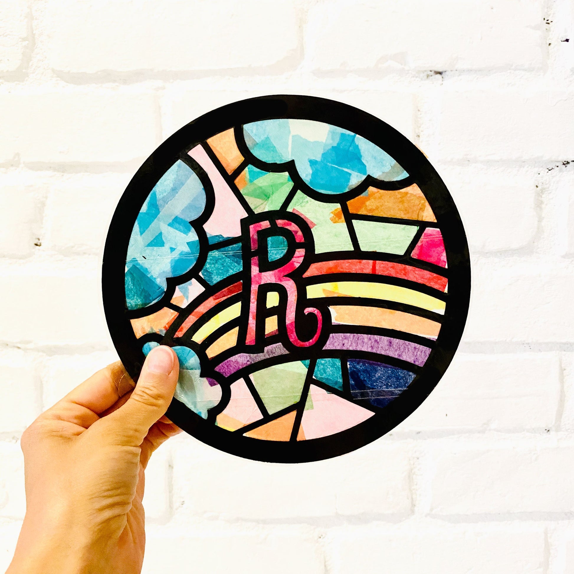 Custom rainbow monogram arts and crafts kit for kids.