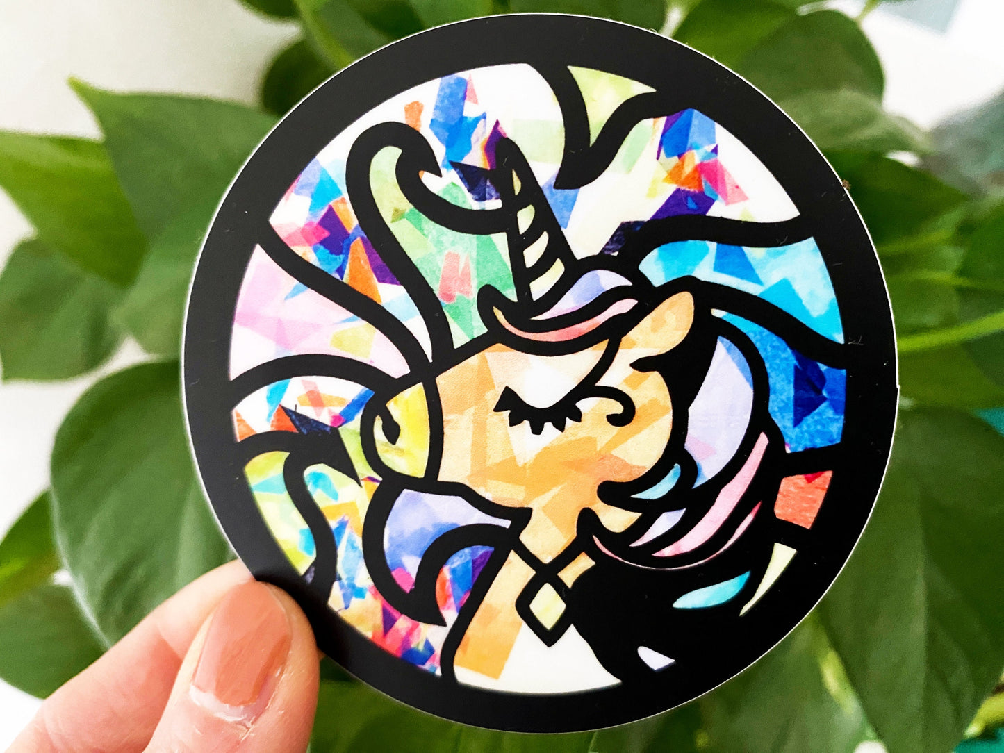Unicorn Stained Glass Vinyl Sticker