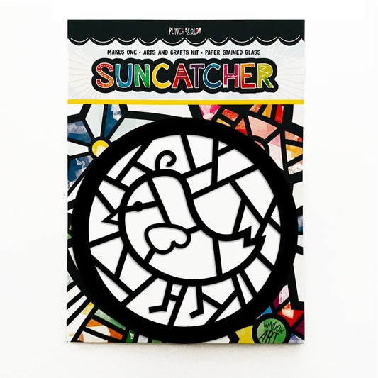 Chick paper suncatcher arts and crafts kit for kids - a birthday party activity that is mess -free and easy.