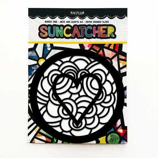 Heart paper suncatcher arts and crafts kit for kids - a valentine's party activity that is mess -free and easy.