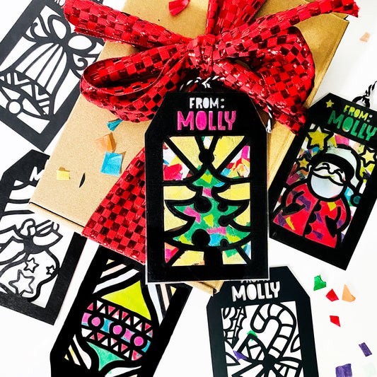 DIY Stained Glass Christmas Tags