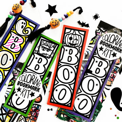 Halloween BOO Coloring Bookmark Kit