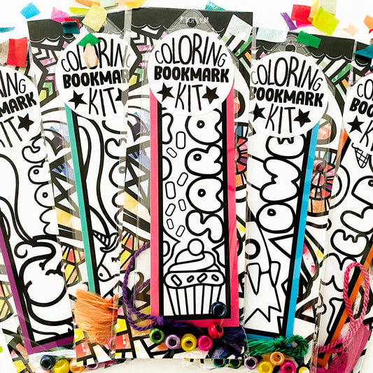 Personalized coloring bookmark for kids. Arts and crafts reader gift.