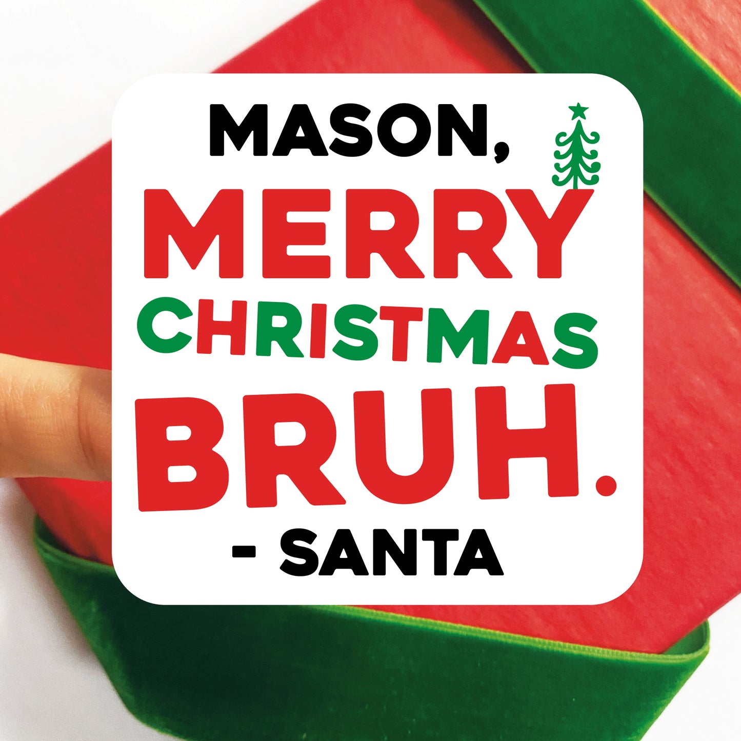 Bruh Merry Christmas Gift Labels