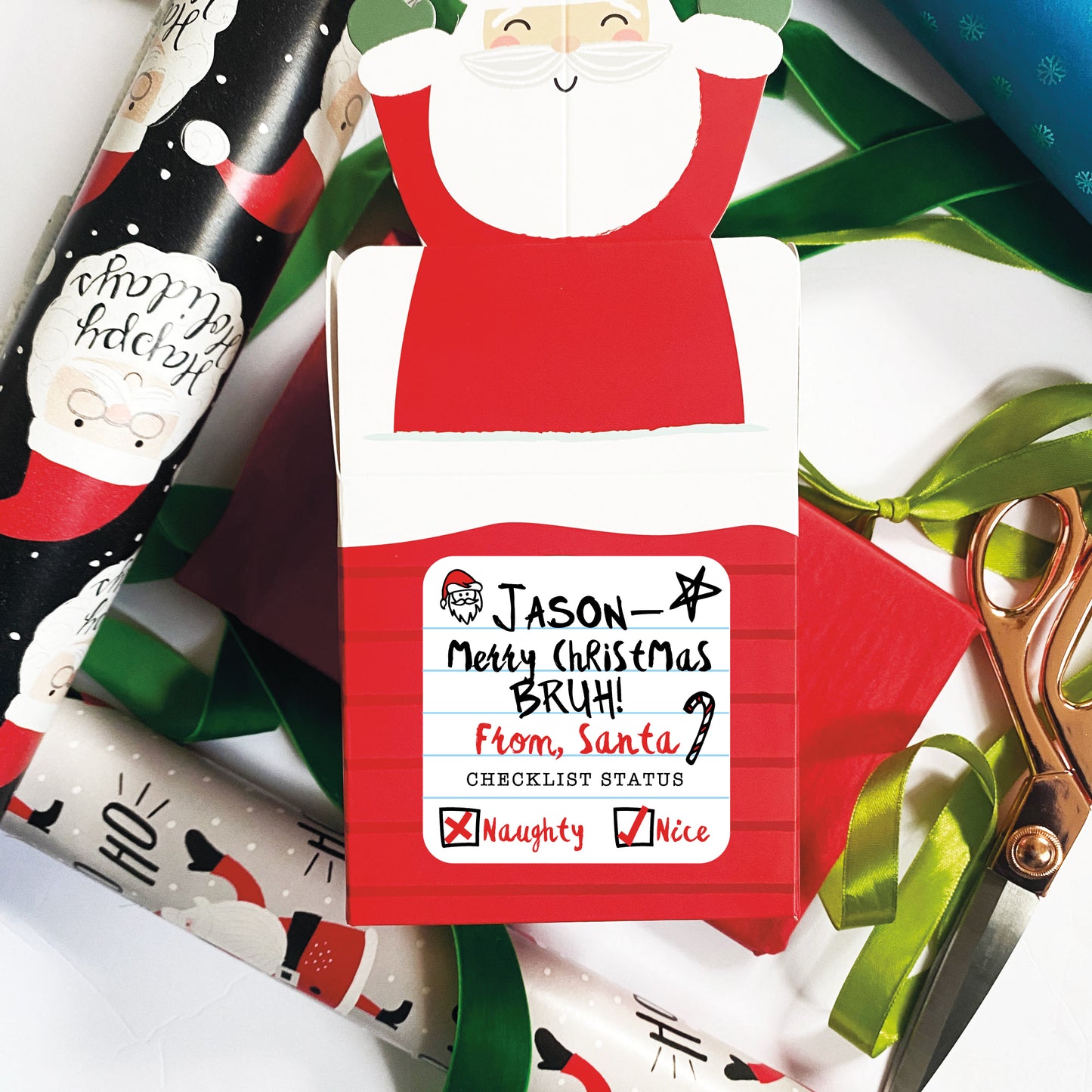 Bruh Merry Christmas Gift Labels - Notebook