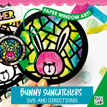 Bunny suncatcher SVG craft for kids.