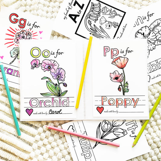 Baby Shower Alphabet Book - Flowers