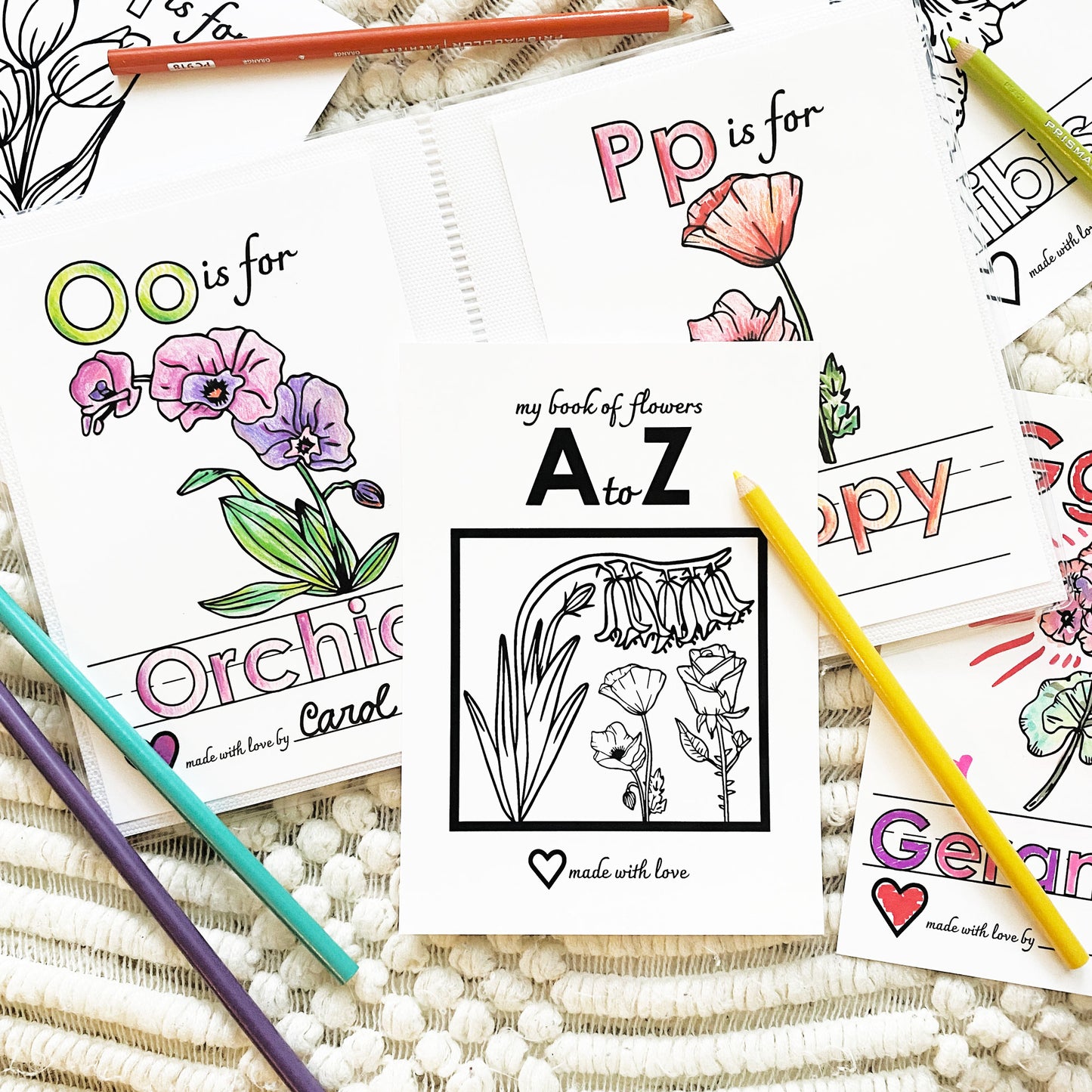 Baby Shower Alphabet Book - Flowers