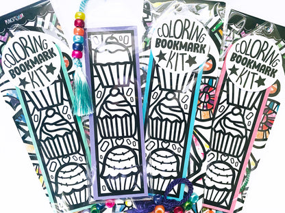 Cupcakes Coloring Bookmark Kit